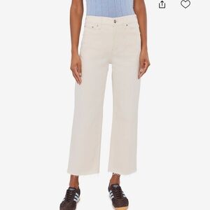 Madewell Perfect Vintage Wide Leg Crop Jeans in Ivory Size 30